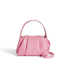 pleated shoulder bag with curved top handle - ALOBA