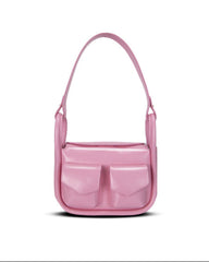 Double-pocket flap shoulder bag with wide strap - TIAX