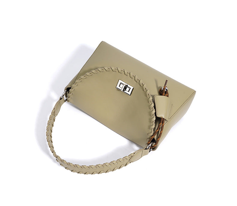 top-handle trapeze bag with braided strap – LENA