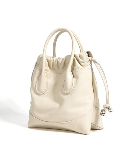 drawstring mini tote with top handles - RUBYK