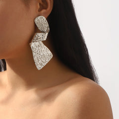 crinkled sculptural drop earrings in silver foil – ASTRA