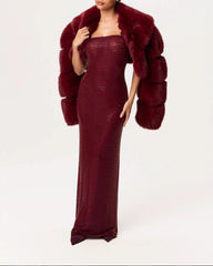 Strapless fitted gown with sequin embellishment - Surty