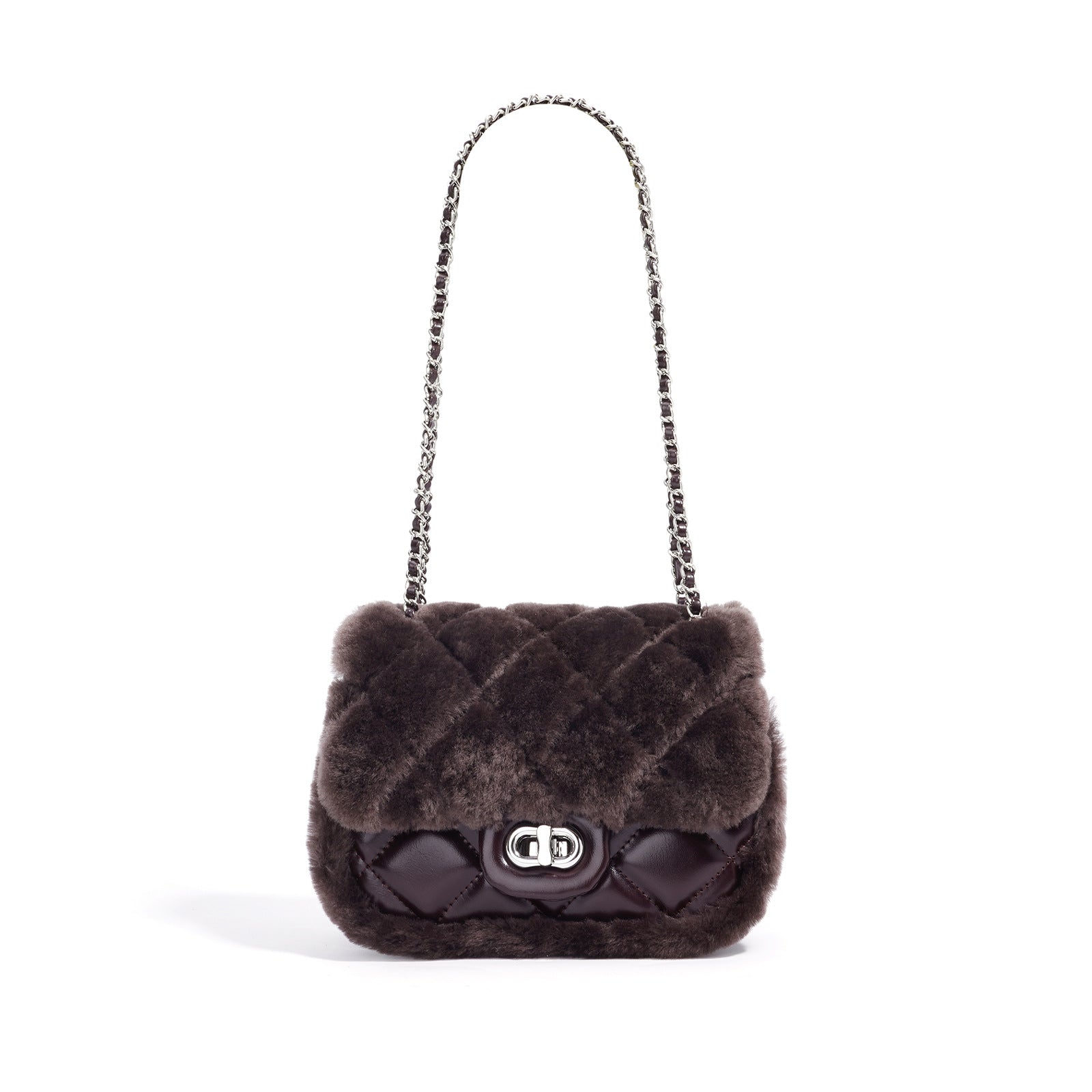 quilted faux fur crossbody bag – COCI