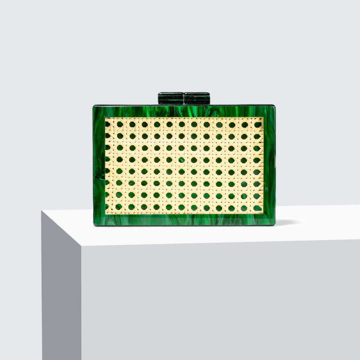 Rectangular clutch bag with woven yellow design - Rentu