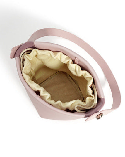 structured bucket bag with curved top handle - LANIA