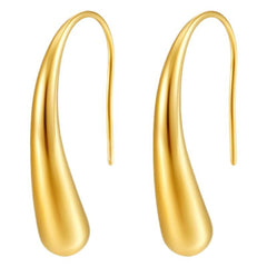 Teardrop hook earrings in polished gold and silver - Awama