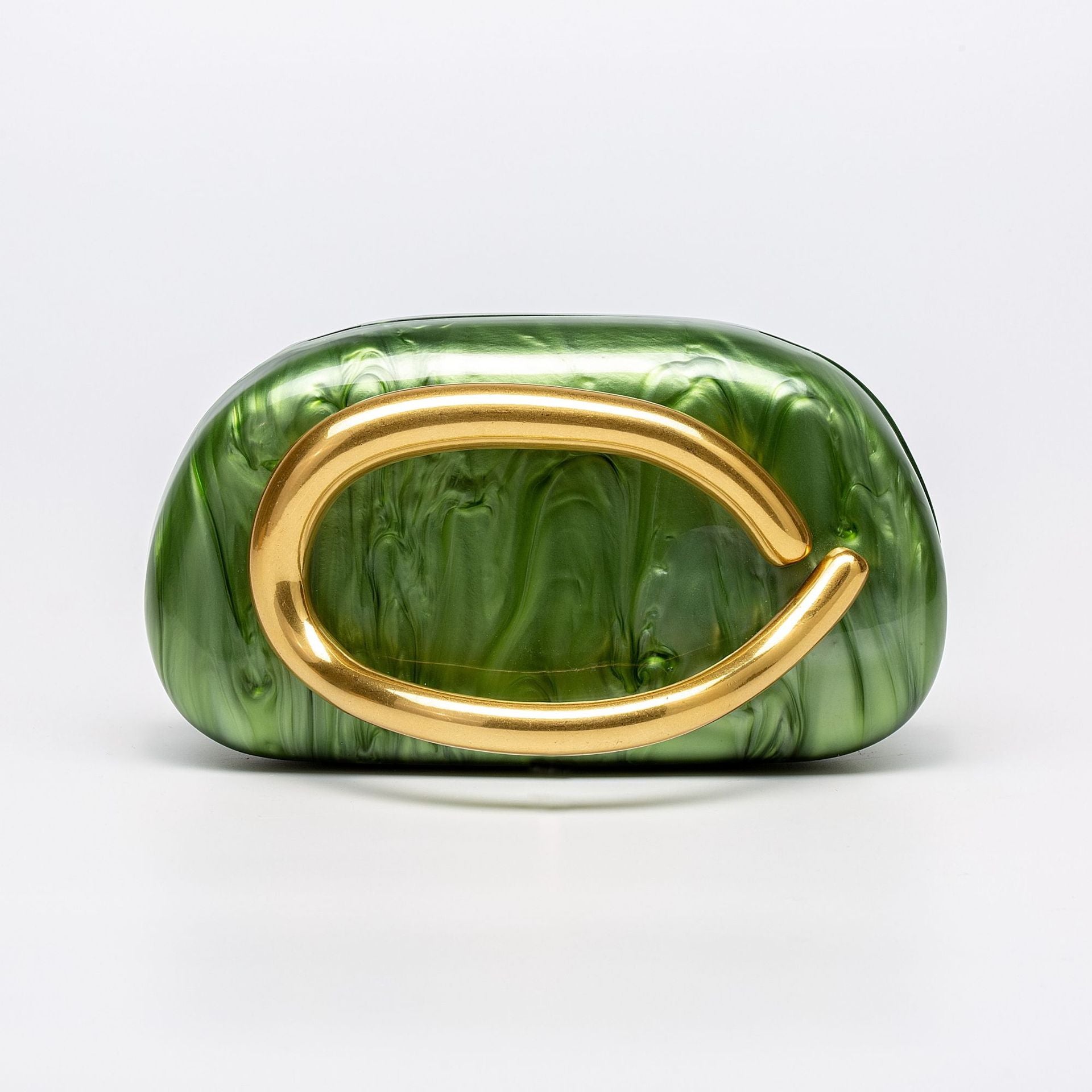 Minimalist clutch with gold curve handle - Artiku