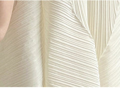 leated A-Line Midi Dress with Geometric Texture – SERENE