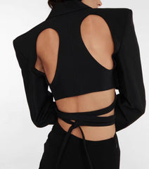 Cut-out blazer with tie-front detail - Nasru