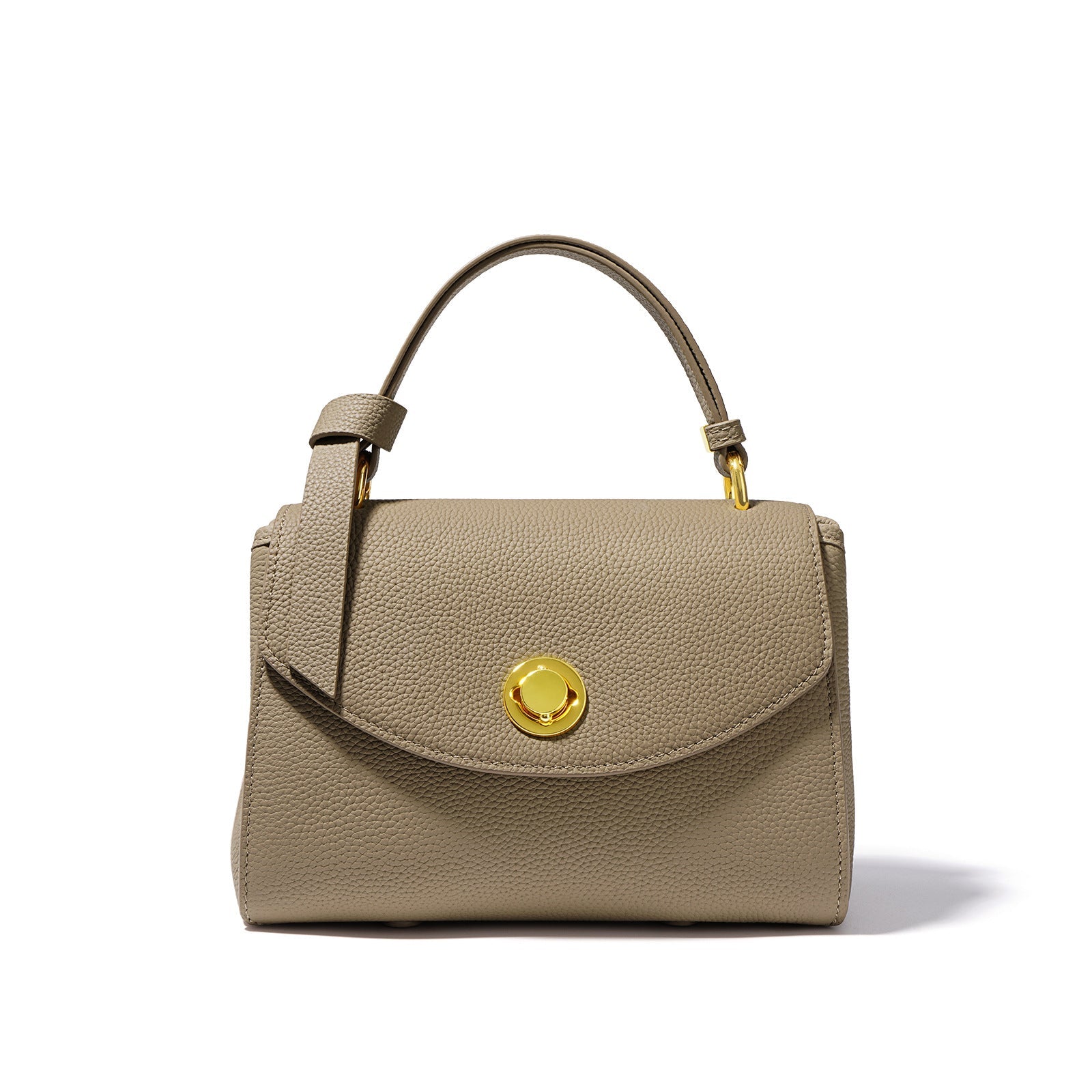 structured top-handle bag with curved flap - VECRA