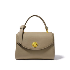 structured top-handle bag with curved flap - VECRA