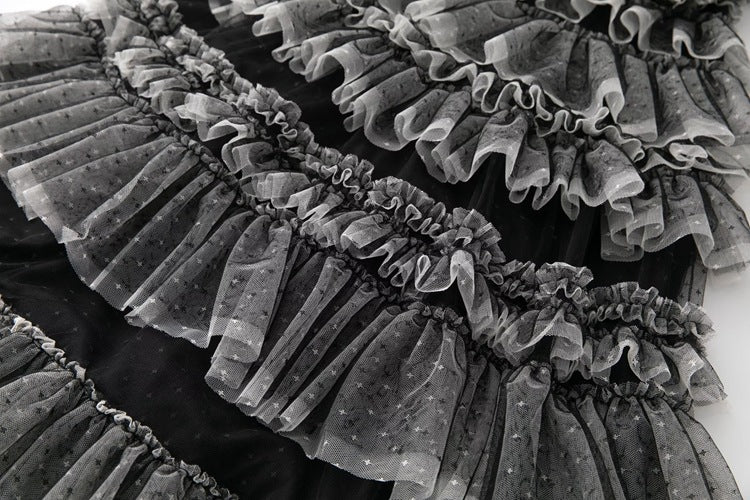 tiered ruffle tulle midi dress – Fyzeelk