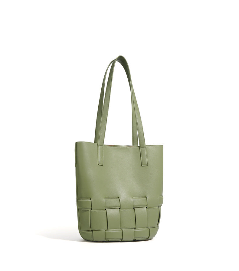 tall woven-hem tote bag – NOIR