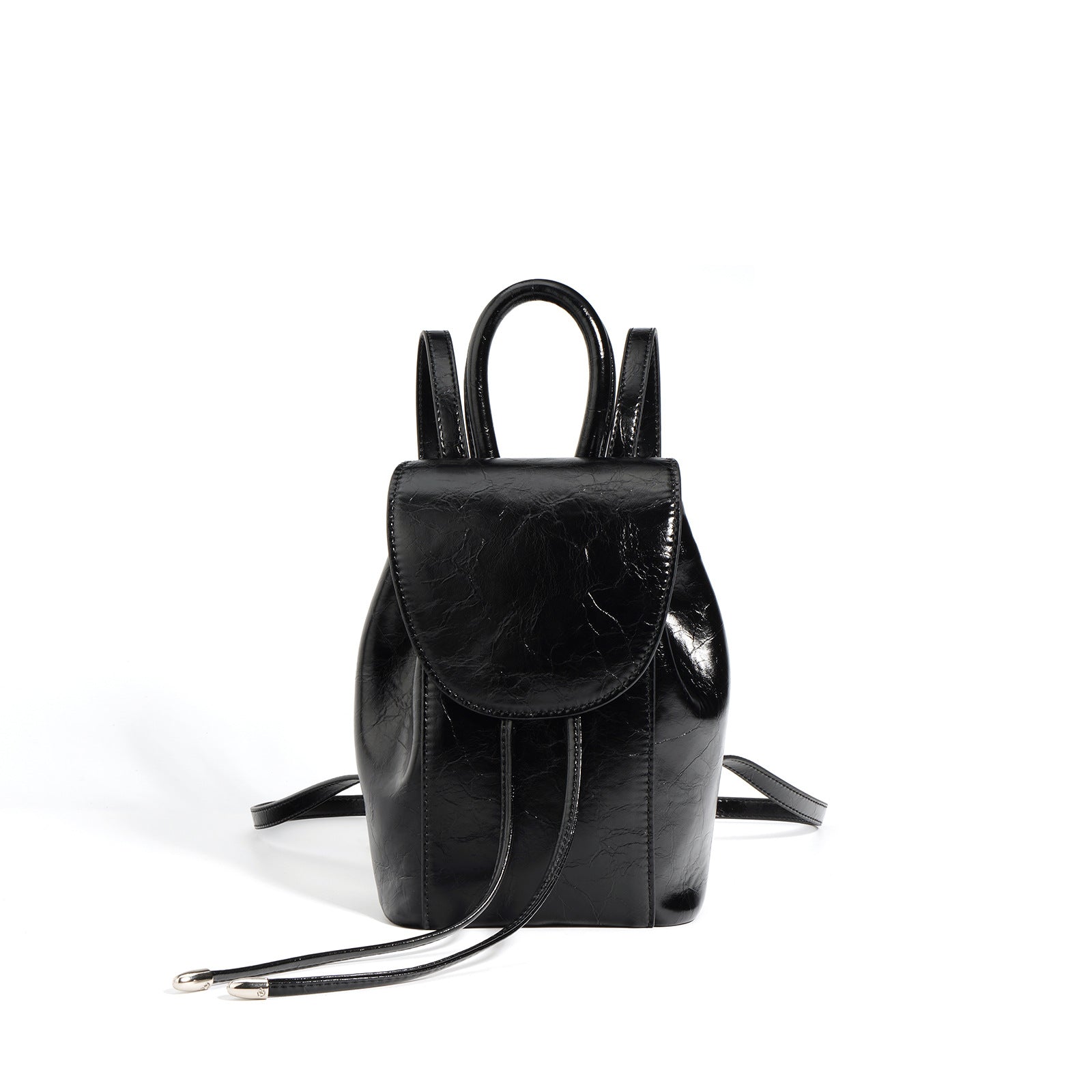 mini structured backpack with rounded flap - LIXA