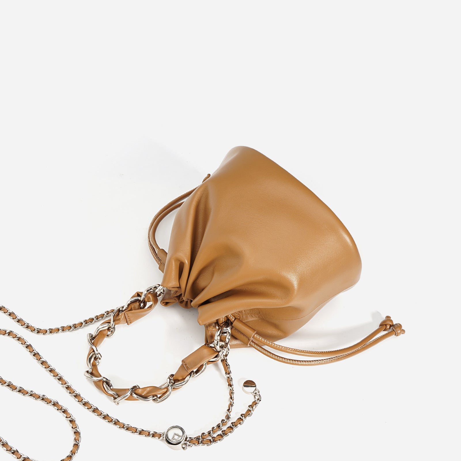 drawstring bucket bag with chunky chain handle – LUNZA