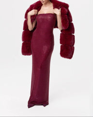 Strapless fitted gown with sequin embellishment - Surty