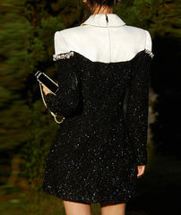 Pearl-embellished tweed mini dress – Ghashia