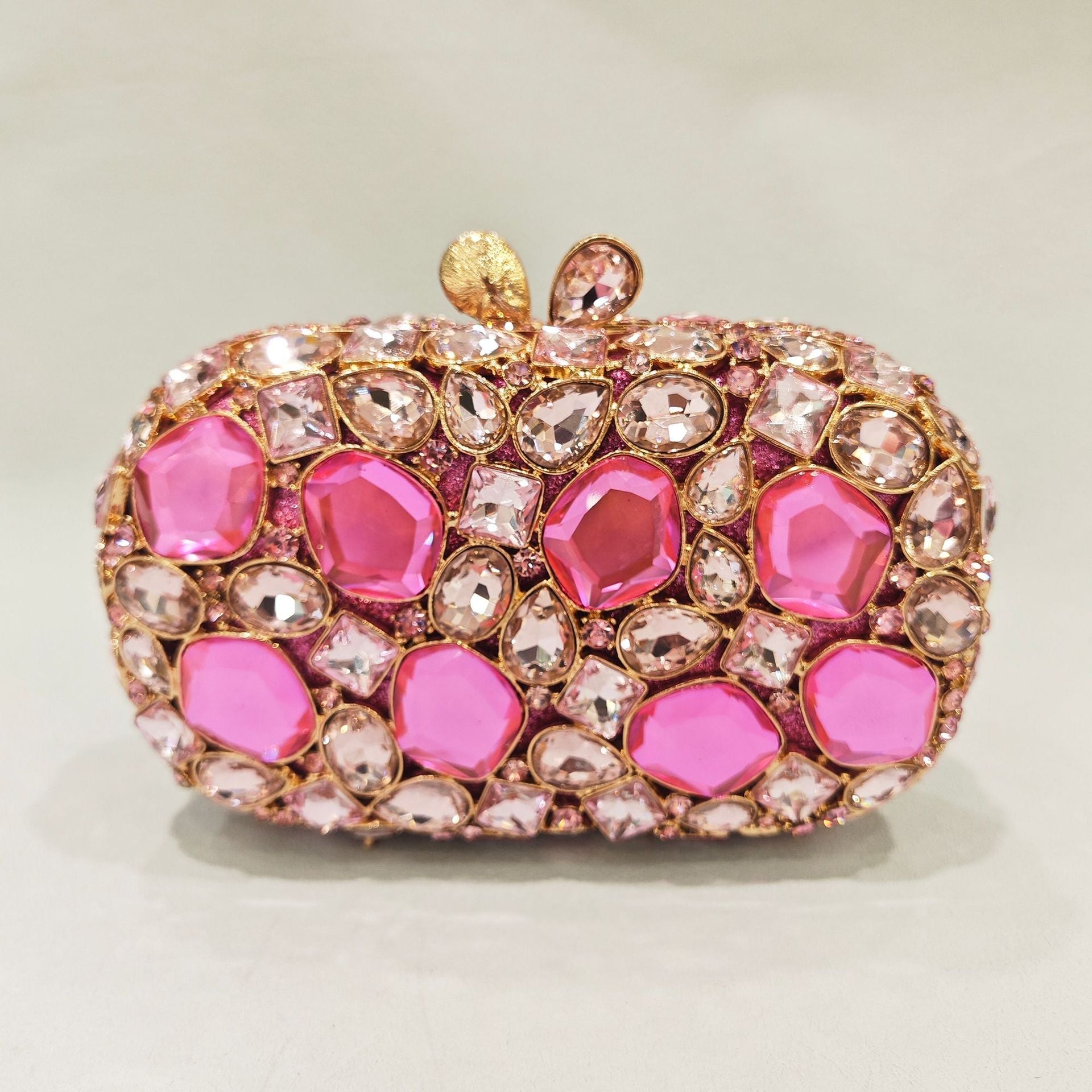Elegant embellished clutch with geometric crystal accents - Onry