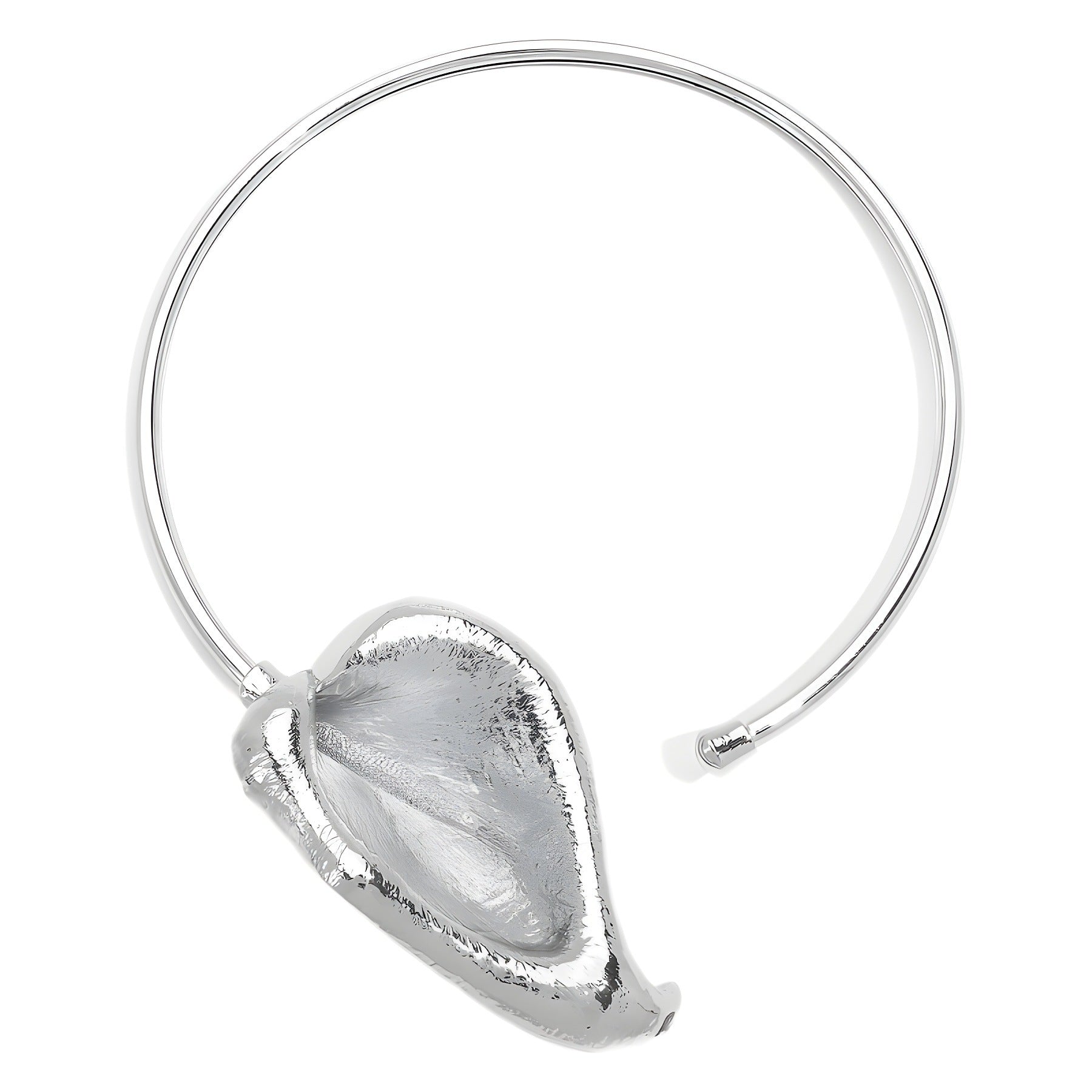 Open cuff bracelet with sculptural petal detail - Vonda