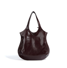 oversized slouchy tote bag with smooth leather finish - NALUXA