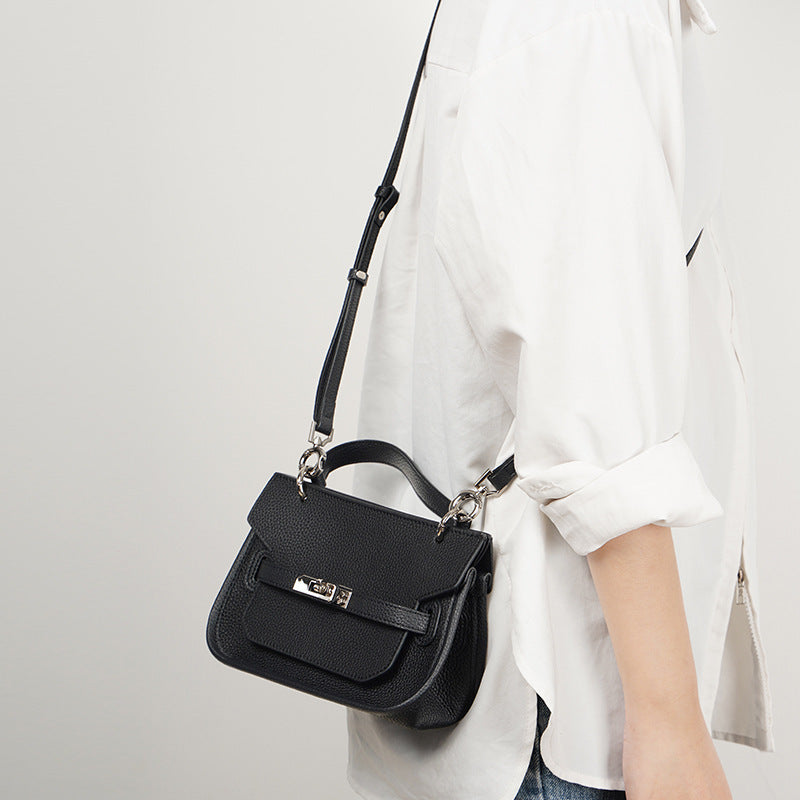 structured mini top-handle bag with belt lock – NOOQL