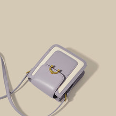 structured two-tone mini crossbody with gold hardware - ALYZA