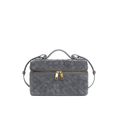 structured suede vanity bag with top handle - NOYA