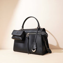 structured top-handle bag with mini pouch – SANDRA