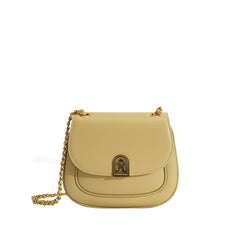 structured flap shoulder bag with chain strap - AURRA