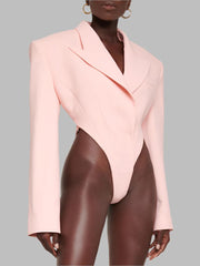 cropped tailored blazer with asymmetric hem - Selano