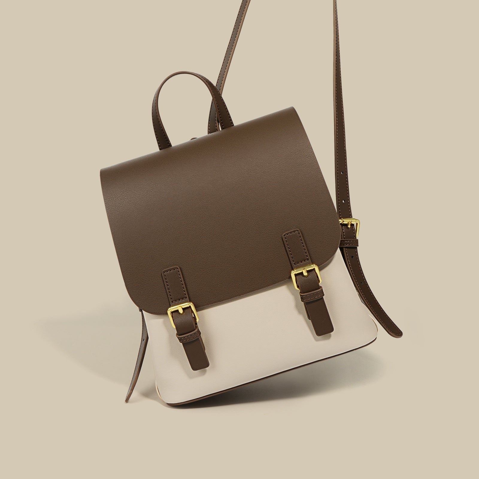 two-tone mini backpack with buckle flap – COCLH