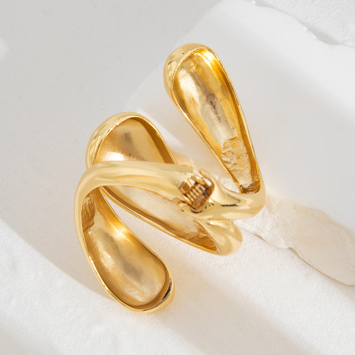 sculpted gold cuff bracelet with oversized molten drops – LUMIA