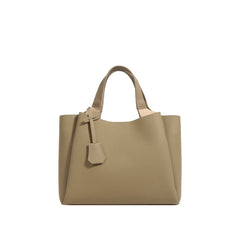 structured pebble leather tote with top handles - TERRAX
