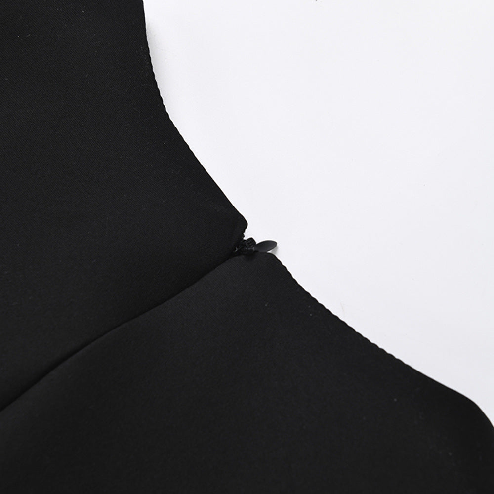 sleeveless scalloped waist tulle midi dress – Oleni