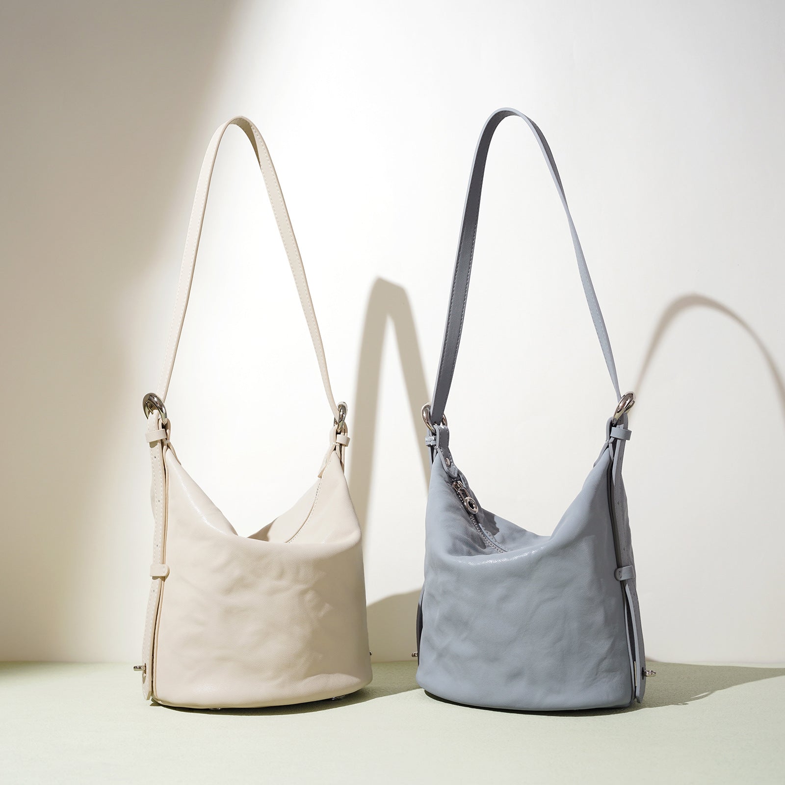 soft leather bucket bag with adjustable strap - MAYDA