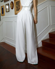 High-waist wide-leg pants with pleated front - Atry