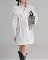 Puff sleeve shirt with floral embellishment - Enitu