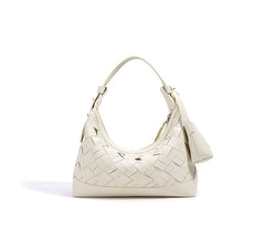 woven crescent shoulder bag with top handle – CELENE