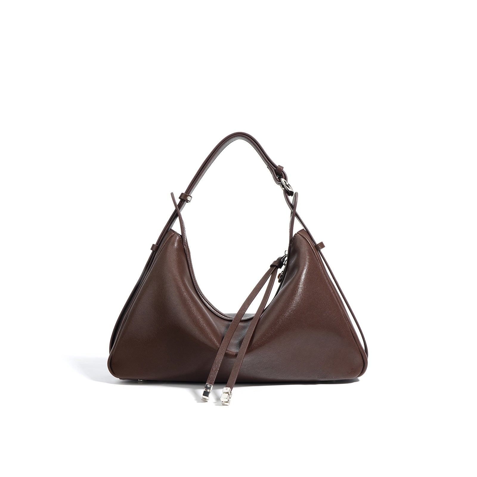 crescent shoulder bag with tie straps – MOCHA