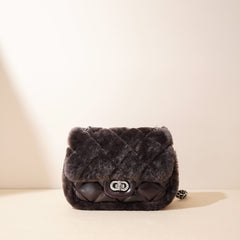 quilted faux fur crossbody bag – COCI