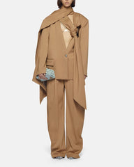 oversized tailored suit with draped scarf detail – SIENNS