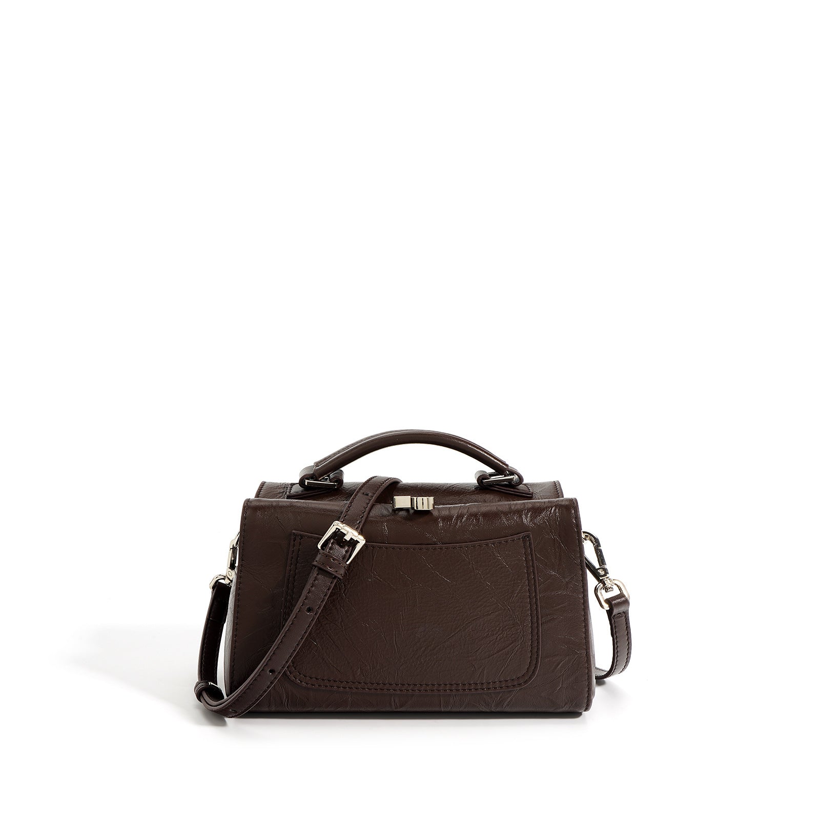structured trapeze handbag with front patch pocket - NOXIR