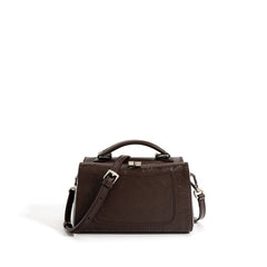 structured trapeze handbag with front patch pocket - NOXIR