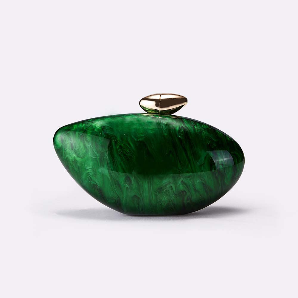 Rounded clutch with gold clasp - Osdi