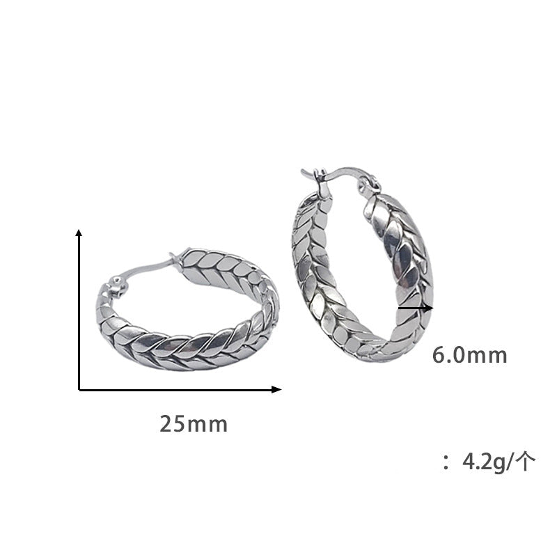 braided gold hoop earrings - SENIA