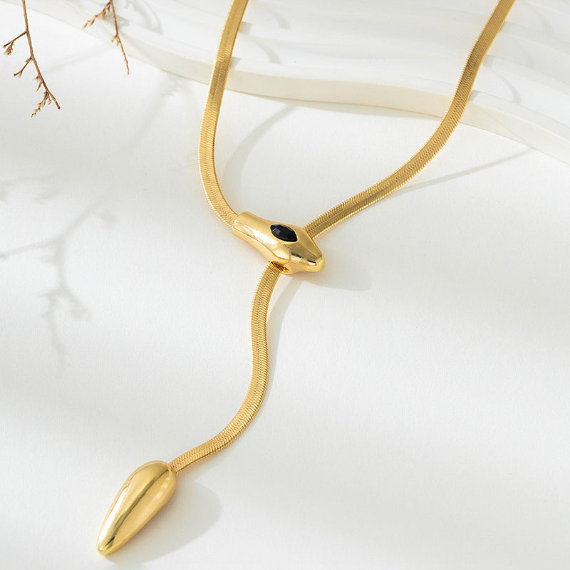Layered teardrop pendant necklace with double chain – Ardsu