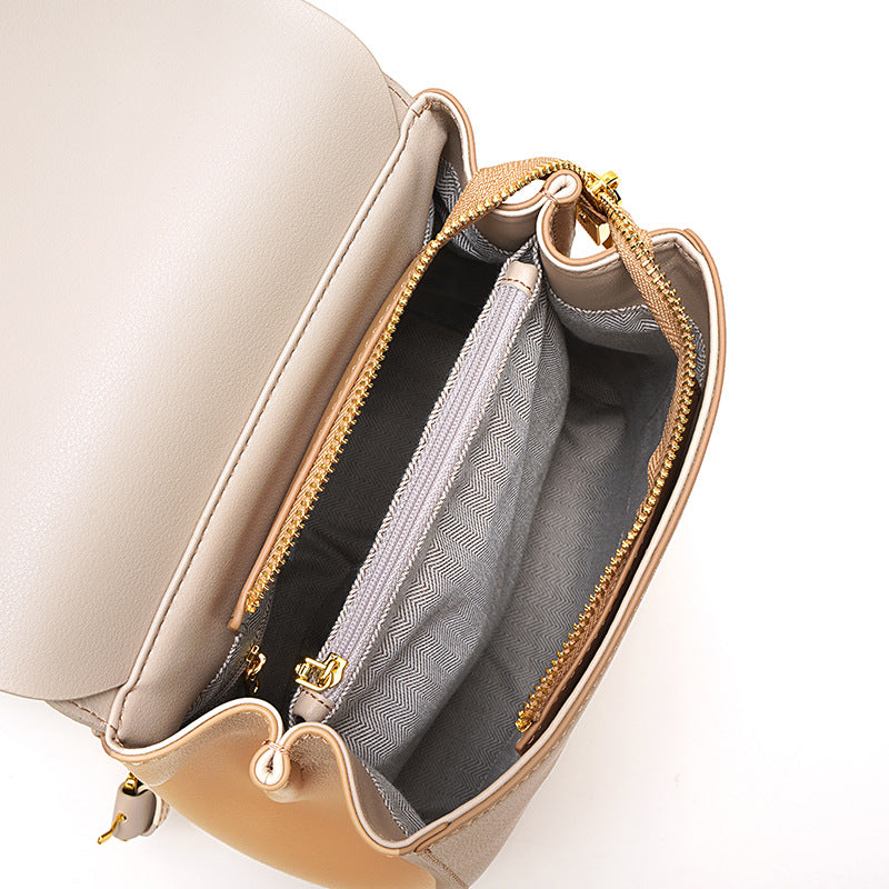 two-tone backpack with round clasp – LUCIA