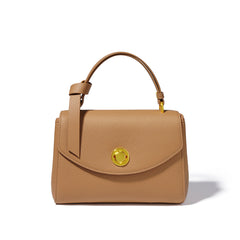 structured top-handle bag with curved flap - VECRA