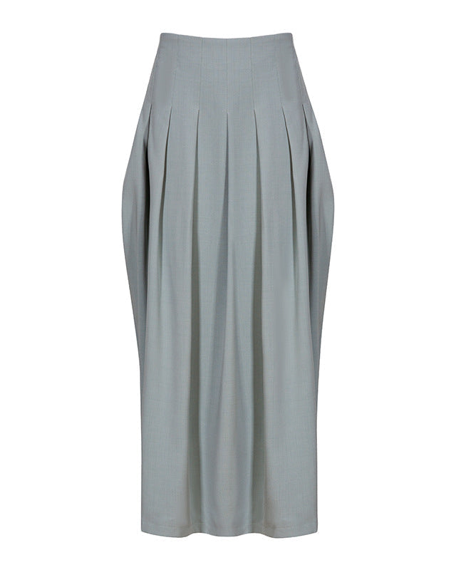 High-waist pleated skirt with sculpted volume - Ajri