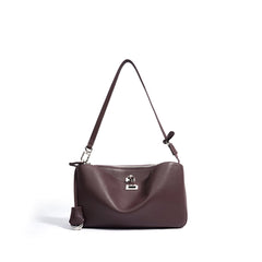 structured shoulder bag with twist-lock clasp - SOFIAQ